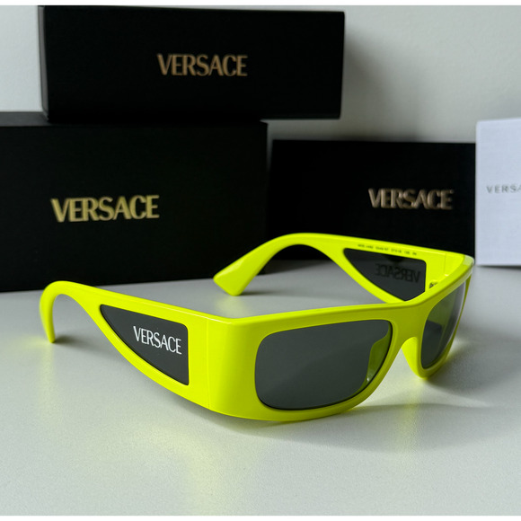 SALE! NEW Versace VE4482 Yellow Neon Shielded Sunglasses - Picture 5 of 6